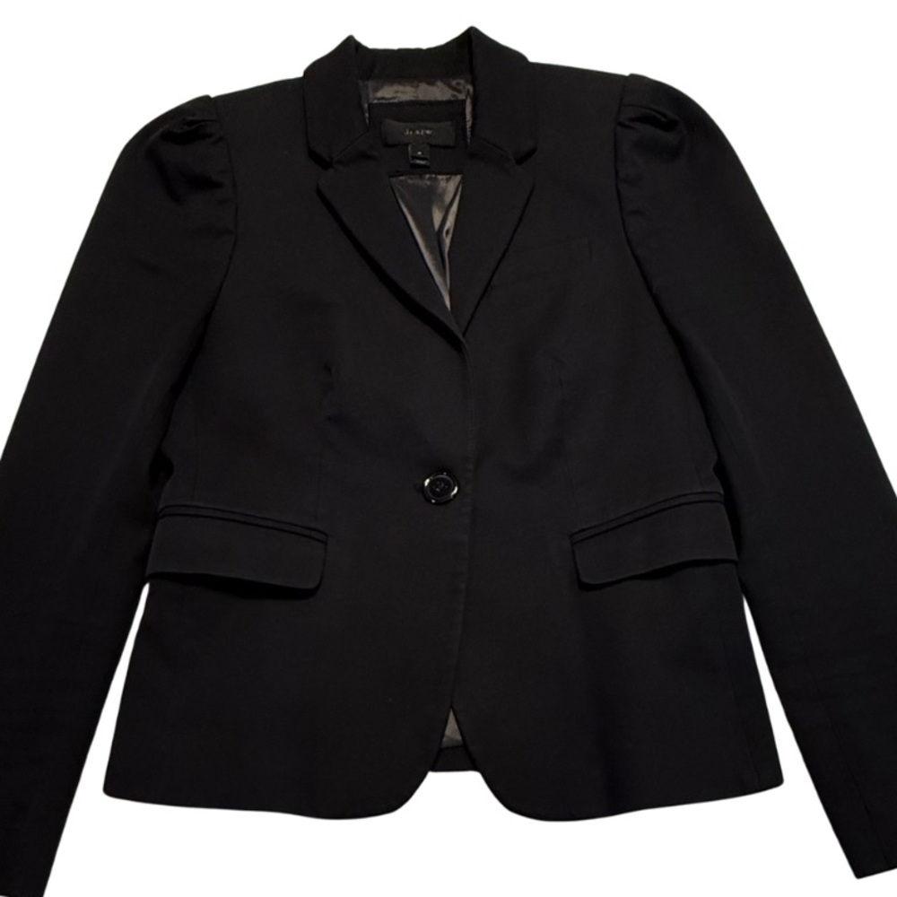 New York & Company Sz 4 Blazer Short Rounded Hem Pockets Black